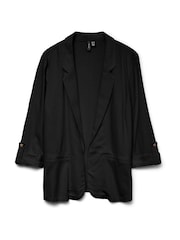 VERO MODA Black Linen Blend 3/4 Sleeve Jacket - Image 5 of 6