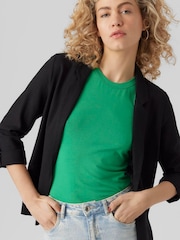 VERO MODA Black Linen Blend 3/4 Sleeve Jacket - Image 6 of 6