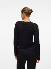 VERO MODA Black Long Sleeve Crochet Round Neck Top - Image 2 of 6