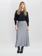 Gina Bacconi Grey Filomena Knit Skirt - Image 1 of 5
