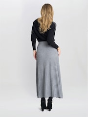 Gina Bacconi Grey Filomena Knit Skirt - Image 2 of 5