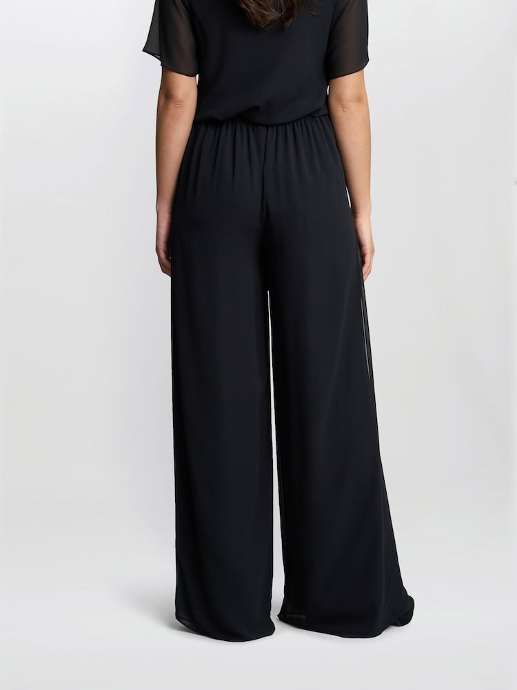 Chiffon layered trouser with slits - Image 2 of 4