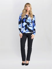 Gina Bacconi Blue Malinda Abstract Tye Dye Print Jumper With Diamantes - Image 1 of 5