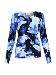 Gina Bacconi Blue Malinda Abstract Tye Dye Print Jumper With Diamantes - Image 5 of 5