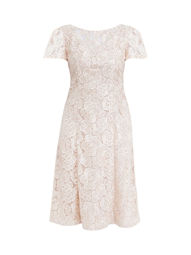 Gina Bacconi Pink Mylene Embroidered Floral A-Line Midi Dress - Imagen 5 de 5 Gina Bacconi Pink Mylene Embroidered Floral A-Line Midi Dress - Imagen 5 de 5