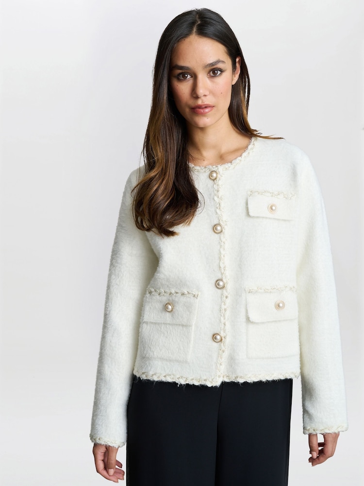 Gina Bacconi Christy Pearl Button Jacket - Image 1 of 6