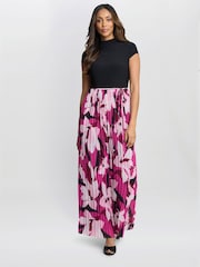 Gina Bacconi Pink Dolores Jumpsuit With Printed Pleated Trousers - Imagen 1 de 6