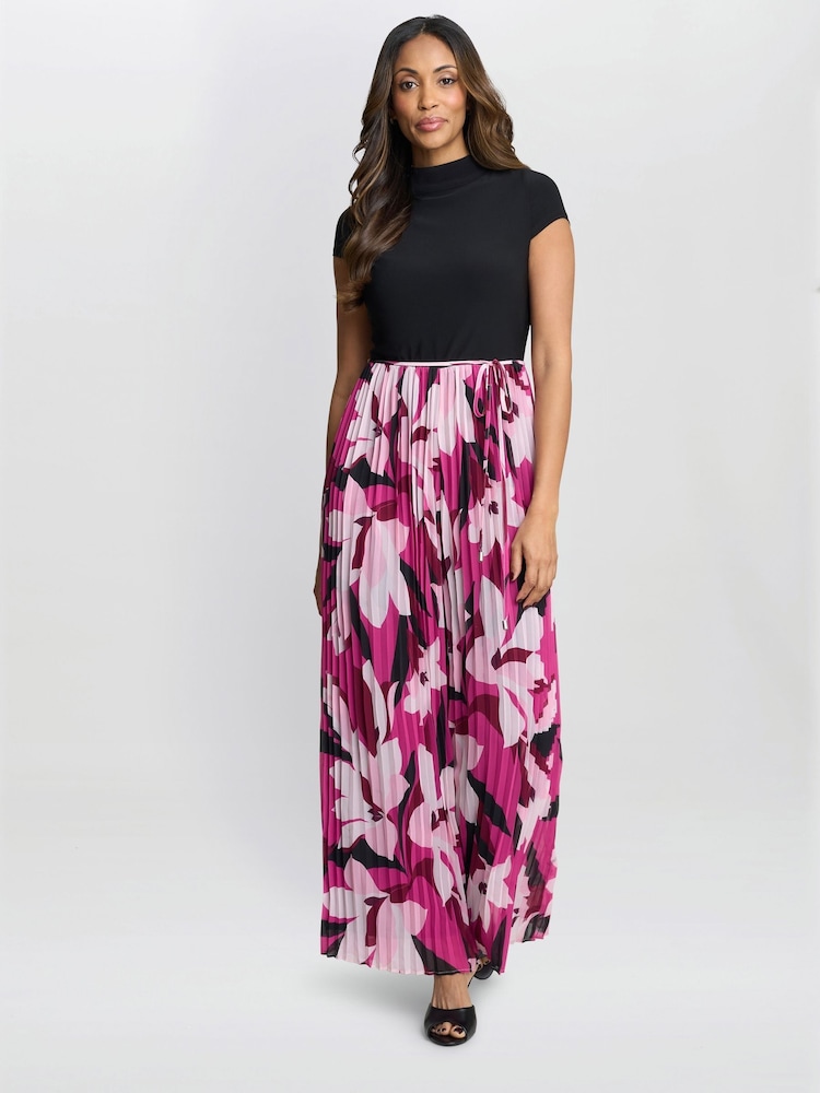 Gina Bacconi Pink Dolores Jumpsuit With Printed Pleated Trousers - Imagen 1 de 6