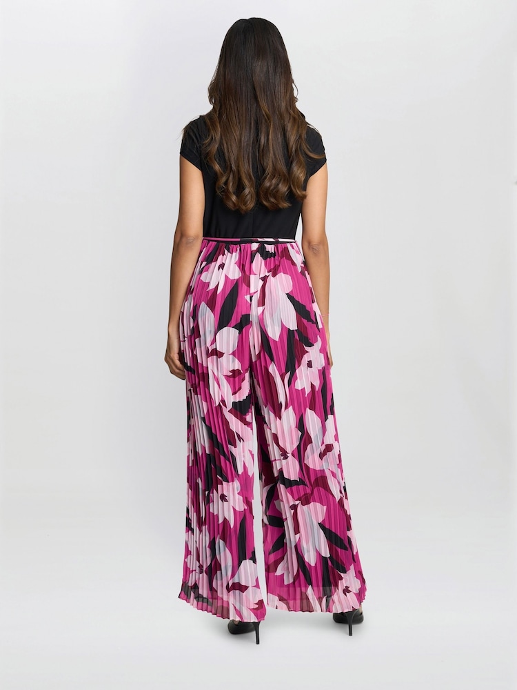 Gina Bacconi Pink Dolores Jumpsuit With Printed Pleated Trousers - Imagen 2 de 6
