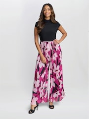 Gina Bacconi Pink Dolores Jumpsuit With Printed Pleated Trousers - Imagen 3 de 6