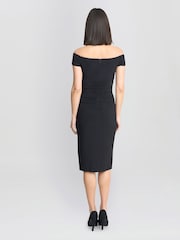 Gina Bacconi Cath Short Off Shoulder Black Dress - Image 3 of 7