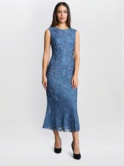 Gina Bacconi Blue Roxanne Corded Dress - Image 1 of 5