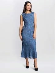 Gina Bacconi Blue Roxanne Corded Dress - Image 3 of 5