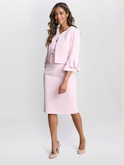 Gina Bacconi Pink Melissa Crepe Dress And Jacket Set - Image 3 of 5