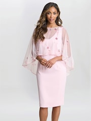 Gina Bacconi Small Pink Vera Beaded Cape With Delicate Flowers - Image 1 of 5