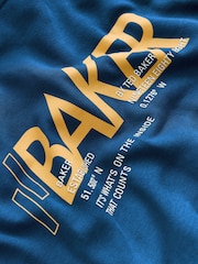 Baker by Ted Baker Oversized Blue Graphic Hoodie and Joggers Set - Image 5 of 7