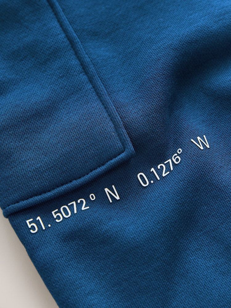 Baker by Ted Baker Oversized Blue Graphic Hoodie and Joggers Set - Image 7 of 7