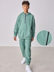 Baker by Ted Baker Green Zip Funnel Neck Sweatshirt and Joggers Set - Image 1 of 15