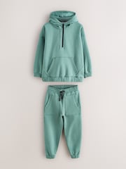 Baker by Ted Baker Green Zip Funnel Neck Sweatshirt and Joggers Set - Image 9 of 15
