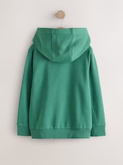 Green Plain Zip Through Hoodie (3-16yrs) - Image 2 of 4