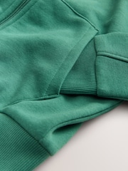 Green Plain Zip Through Hoodie (3-16yrs) - Image 4 of 4