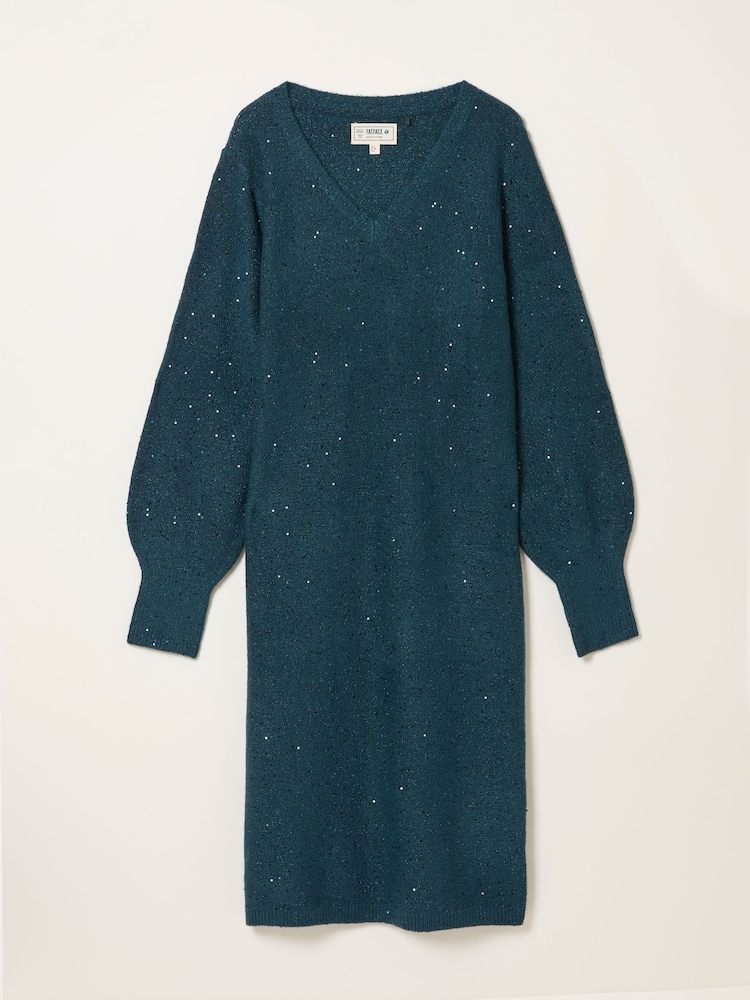 Petrolblau - FatFace Sparkle Knit Midi Dress - Bild 6 von 6 Petrolblau - FatFace Sparkle Knit Midi Dress - Bild 6 von 6