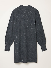 FatFace Charcoal Grey Sparkle Knit Dress - Image 6 of 6