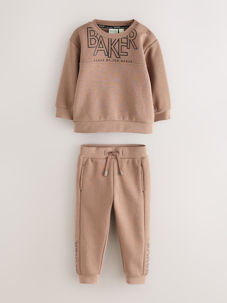 Baker by Ted Baker Stone Quilted Sweatshirt and Joggers Set - Image 1 of 7