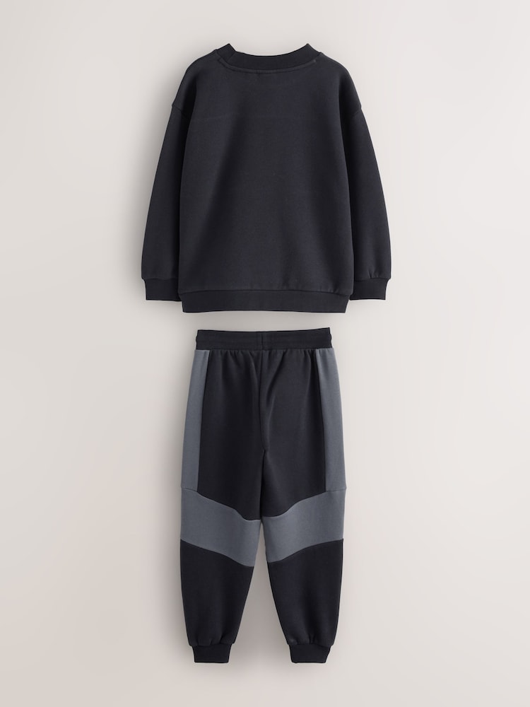 Baker by Ted Baker Oversized Black Graphic Sweatshirt and Joggers Set - Image 2 of 7