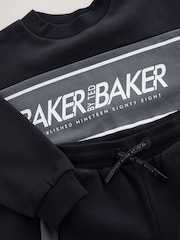 Baker by Ted Baker Oversized Black Graphic Sweatshirt and Joggers Set - Image 3 of 7