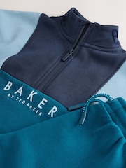 Baker By Ted Baker Blue Colourblock Half Zip Sweatshirts and Joggers 2 Piece Set - Image 10 of 12