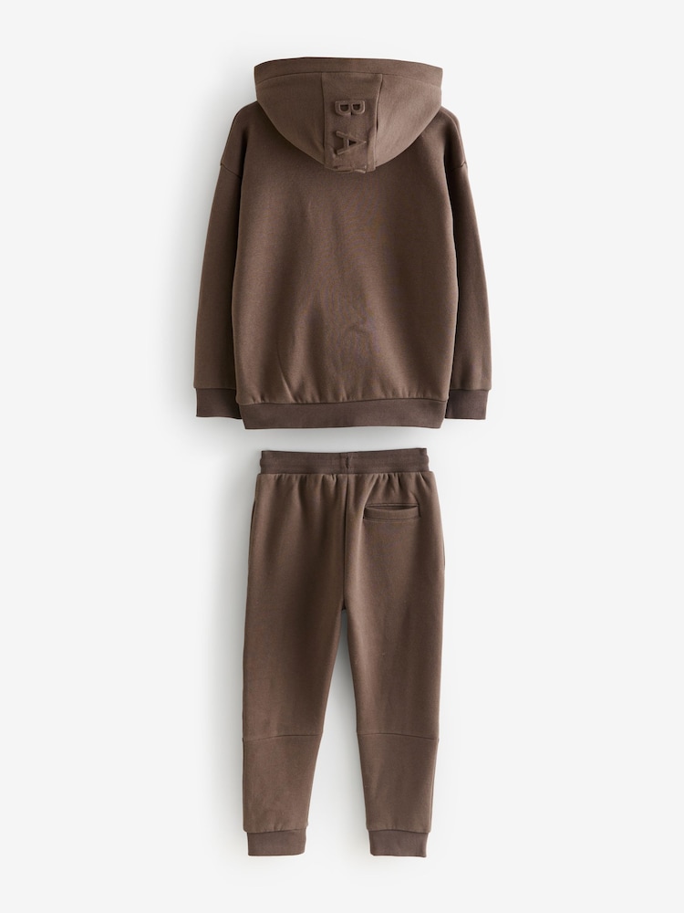 Baker by Ted Baker Oversized Brown Hoodie and Joggers Set - Image 2 of 5