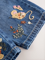 Dark Blue Mouse Embroidered Jeans (3mths-7yrs) - Image 10 of 10