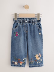 Dark Blue Mouse Embroidered Jeans (3mths-7yrs) - Image 6 of 10