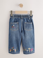 Dark Blue Mouse Embroidered Jeans (3mths-7yrs) - Image 7 of 10