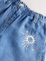 Azul medio - Embroidered Wide Leg Jeans (3mths-7yrs) - Imagen 9 de 9
