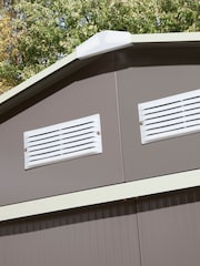 Rowlinson Light Grey Trentvale 8 x 6ft Metal Garden Apex Shed with Assembly - Image 3 of 6