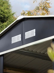 Rowlinson Dark Grey Trentvale 10 x 12ft Metal Garden Apex Shed with Assembly - Image 4 of 6