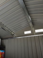 Rowlinson Light Grey Trentvale 8 x 6ft Metal Garden Apex Shed, Foundation Kit & Assembly - Image 4 of 6