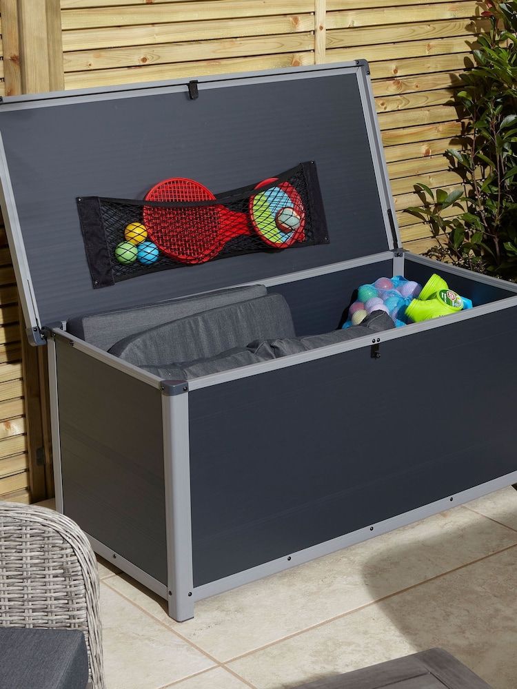 Rowlinson Dark Grey Airevale 4x2ft Plastic Garden Cushion Box with Assembly - Image 1 of 6