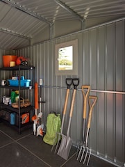 Rowlinson Grey Brentvale 10 x 10ft Metal Garden Apex Shed with Assembly - Image 5 of 6