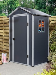 Rowlinson Dark Grey 4 x 3ft Airevale Plastic Garden Shed with Foundation Kit - Image 2 of 6