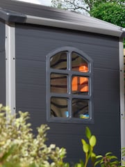 Rowlinson Dark Grey 4 x 3ft Airevale Plastic Garden Shed with Foundation Kit - Image 3 of 6