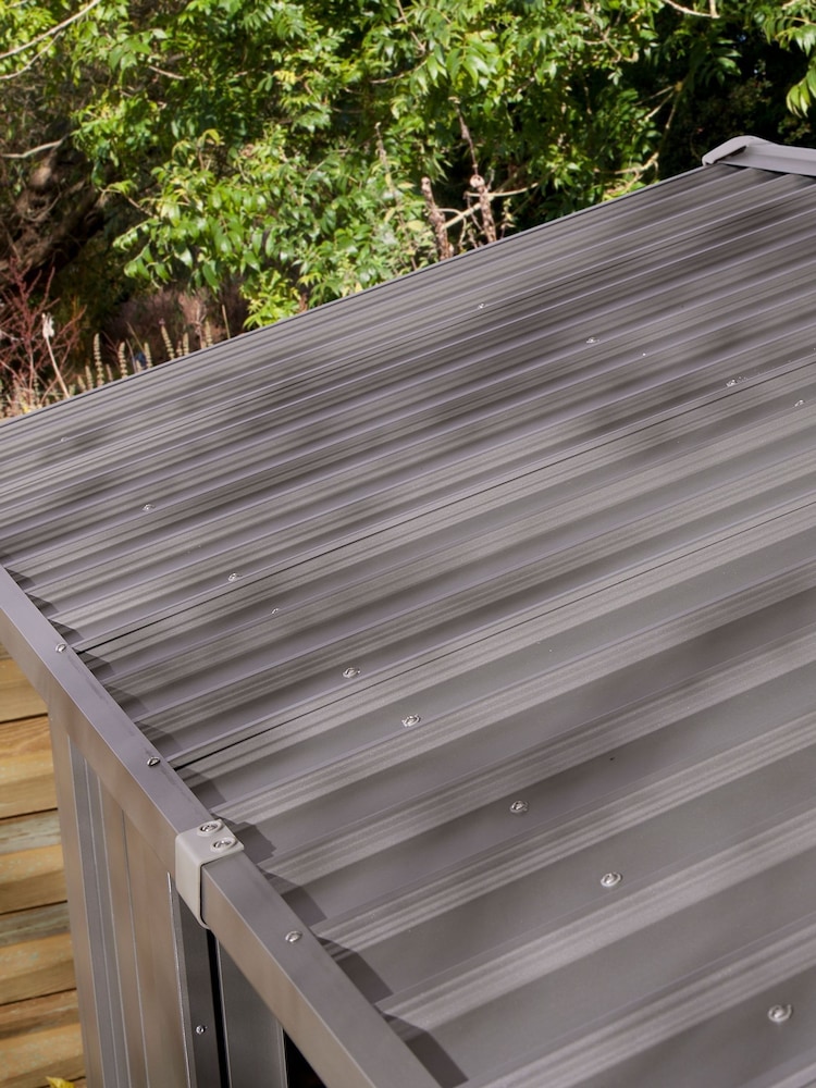 Rowlinson Grey Brentvale 10 x 8ft Metal Garden Apex Shed - Image 6 of 6