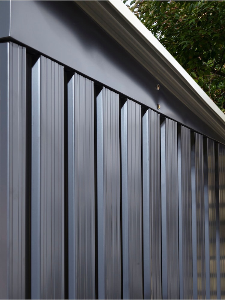 Rowlinson Dark Grey Trentvale 6 x 4ft Metal Garden Pent Shed, Foundation Kit & Assembly - Image 2 of 6