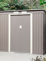 Rowlinson Light Grey Trentvale 6 x 4ft Metal Garden Pent Shed with Assembly - Image 2 of 6