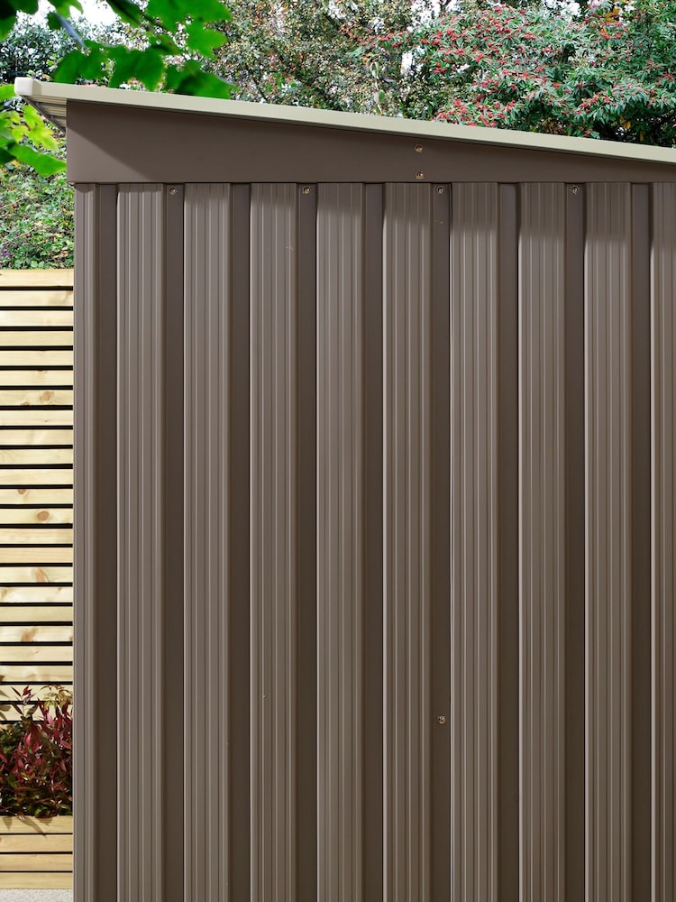 Rowlinson Light Grey Trentvale 6 x 4ft Metal Garden Pent Shed with Assembly - Image 6 of 6