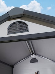 Rowlinson Light Grey Airevale 6 x 4ft Plastic Garden Apex Shed with Assembly - Image 4 of 6
