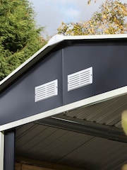 Rowlinson Dark Grey Trentvale 10 x 8ft Metal Garden Apex Shed with Assembly - Image 4 of 6
