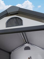 Rowlinson Light Grey Airevale 6 x 4ft Plastic Garden Apex Shed, Foundation Kit & Assembly - Image 4 of 6